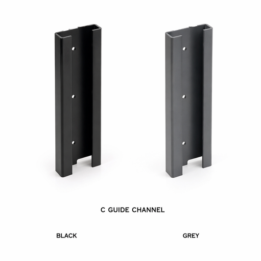 Sliding Gate C Guide Channel – Aluminium Track Cover | Black / Grey