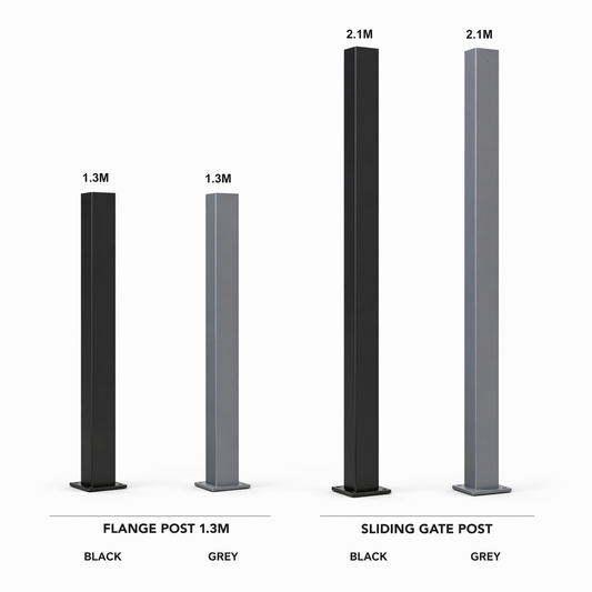 Aluminium Fence Posts – Black & Grey – 1.3M & 1.9M