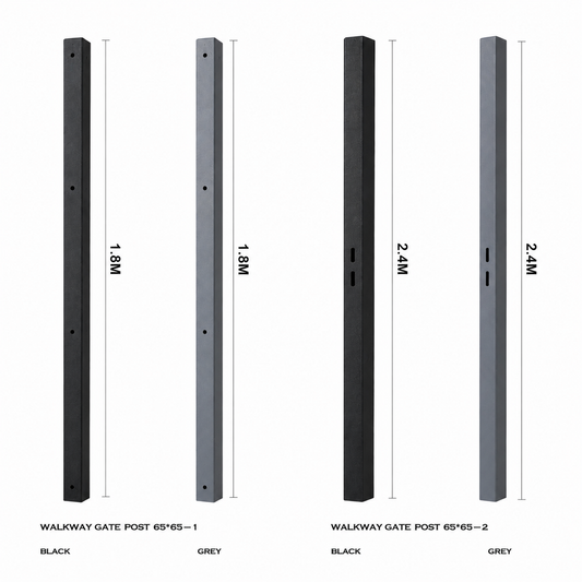 In-Ground Aluminium Fence Posts – Black & Grey – 1.8M & 2.4M